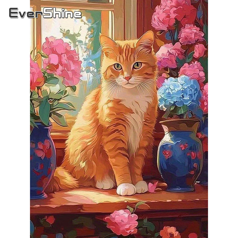 Resin Art For Beginner - Evershine Animal Diamond Mosaic Cat Cross