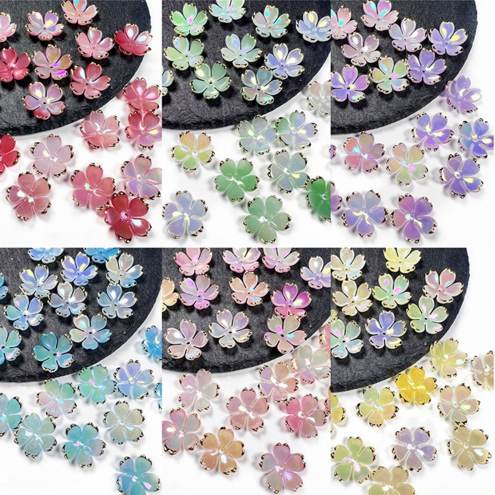 Resin Art Jewellery Kit - 50pcs/lot 19mm Acrylic Cherry Blossoms Flower