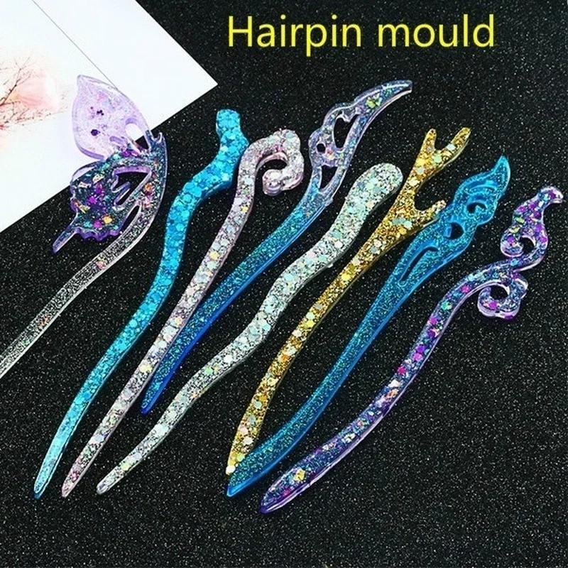 Resin Art Jewellery Kit - New Transparent Hairpin Silicone Special Mould