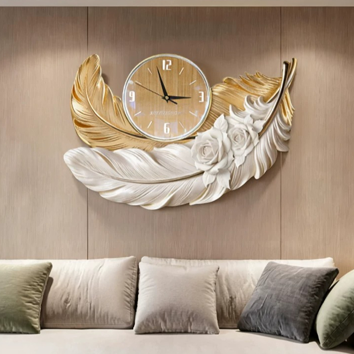 High-end Feather Design Wall C - đánh giá và giá Resin Art Wall Clock