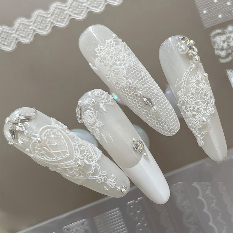 1pc Lace 3D Silicone Nail Mold - đánh giá và giá Resin Art Templates Free