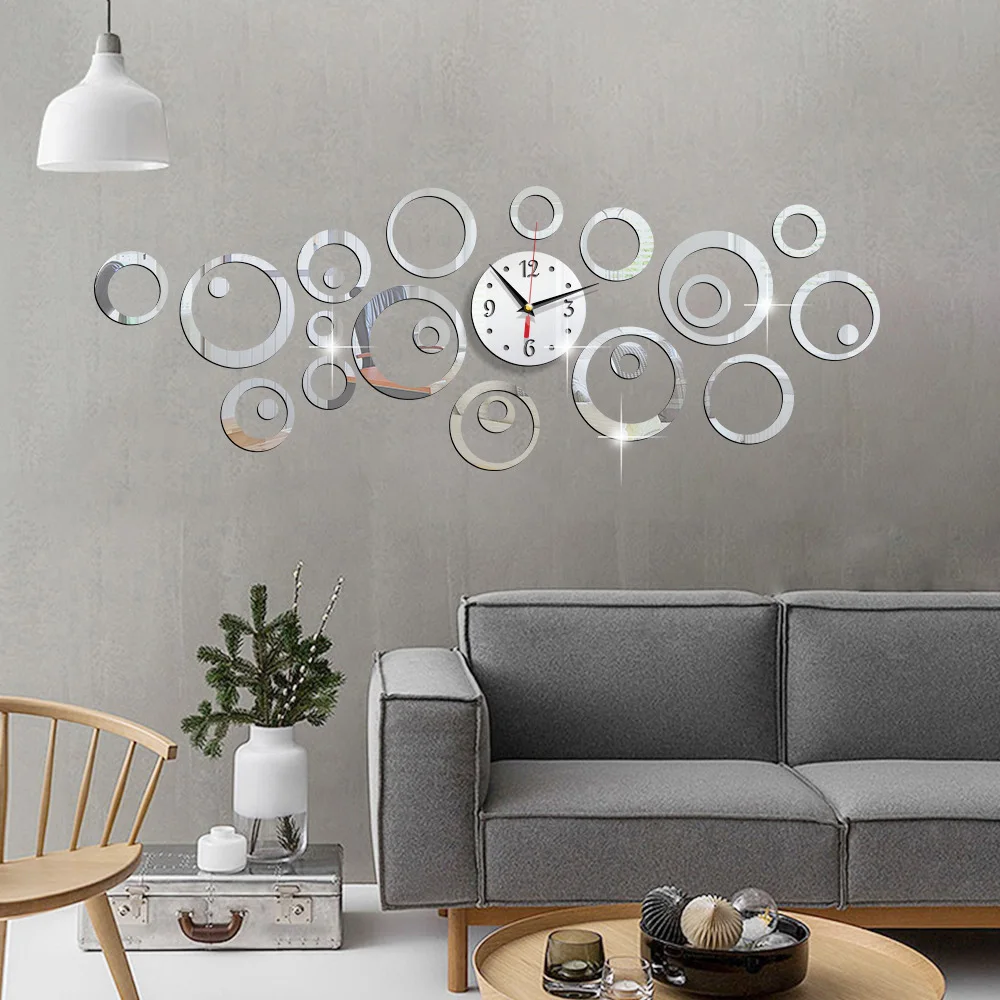 3D Stereo Acrylic Mirror Large - đánh giá và giá Resin Art Wall Clock