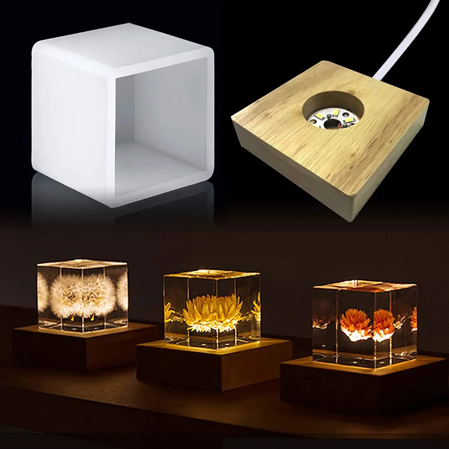 Vuông Nhựa Khuôn, Khuôn Silico - đánh giá và giá Resin Art Lamp