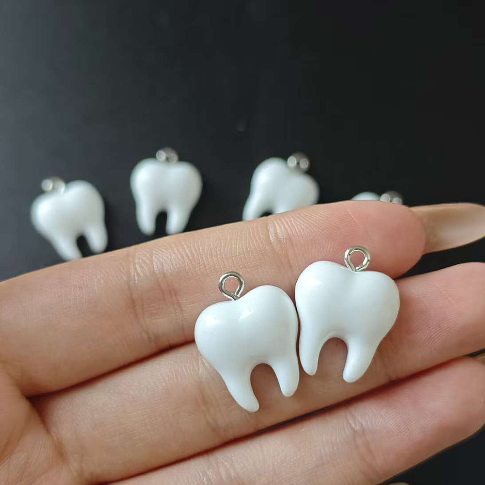 10pcs Cute White Teeth Resin P - đánh giá và giá Resin Art Jewellery Kit