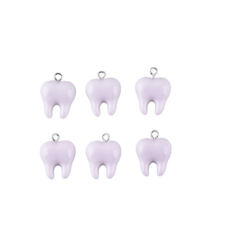 10pcs Cute White Teeth Resin P - đánh giá và giá Resin Art Jewellery Kit