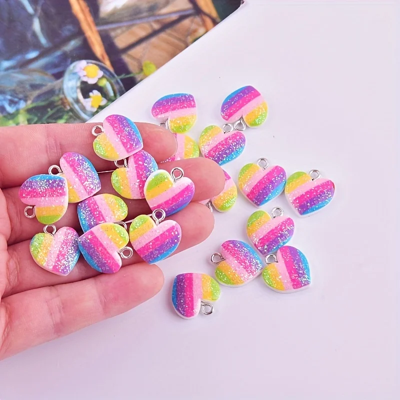10Pcs Colorful Heart Resin Cha - đánh giá và giá Resin Art Jewellery Kit