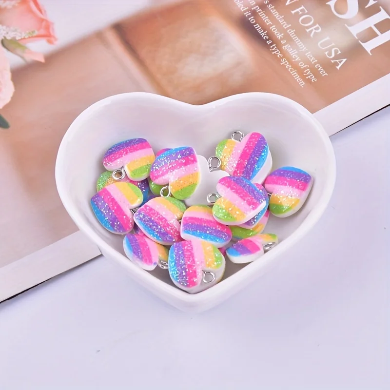 10Pcs Colorful Heart Resin Cha - đánh giá và giá Resin Art Jewellery Kit