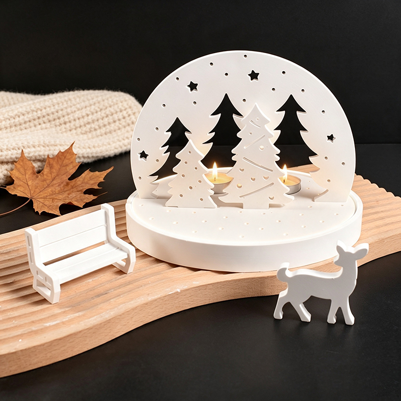 Christmas Elk Tealight Candle  - đánh giá và giá Resin Art Lamp