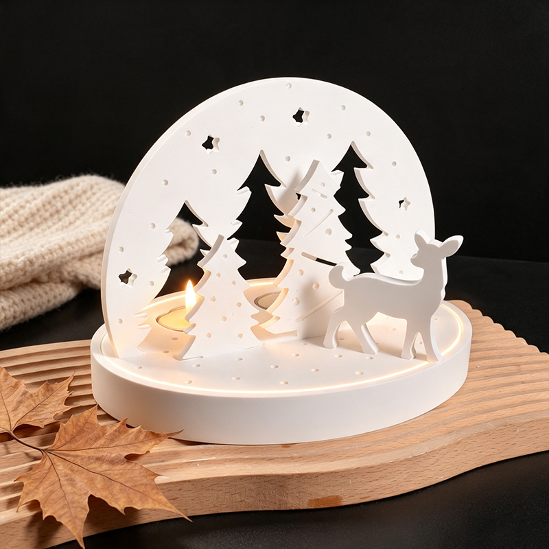 Christmas Elk Tealight Candle  - đánh giá và giá Resin Art Lamp