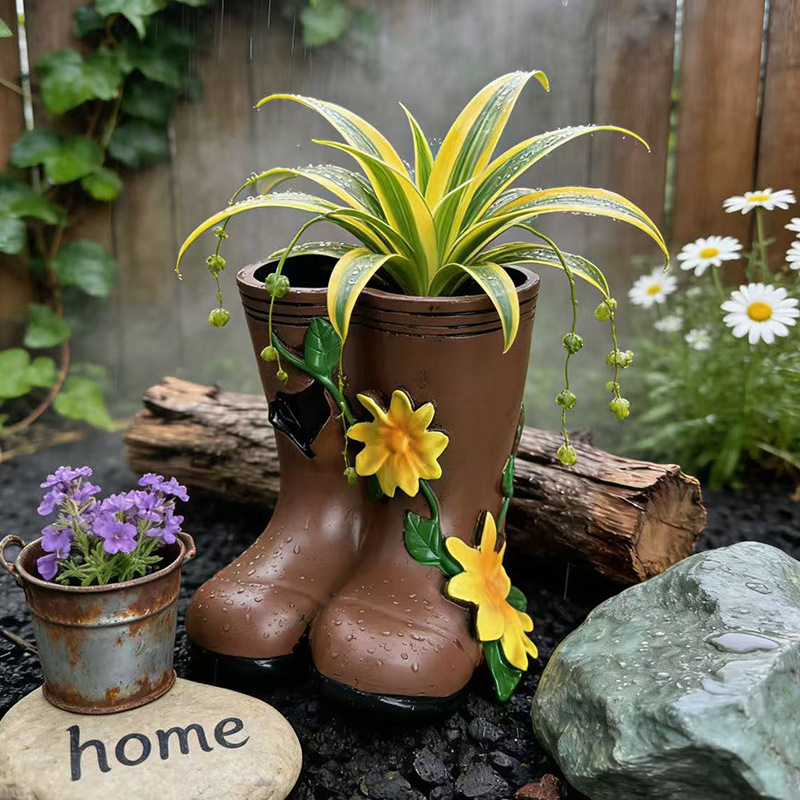 Pastoral Rain Boot Shaped Vase - đánh giá và giá Resin Art Unique Ideas