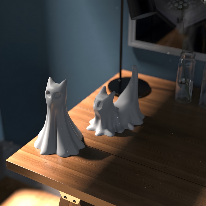 Ghost Cat Halloween Desktop Or - đánh giá và giá Resin Art Letters