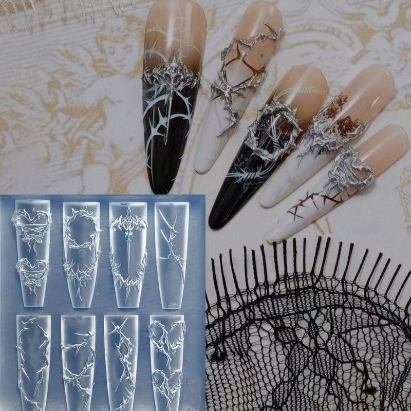 3D thorns Nail Design Silicone - đánh giá và giá Resin Art Templates Free