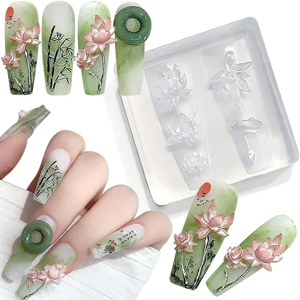 3D thorns Nail Design Silicone - đánh giá và giá Resin Art Templates Free