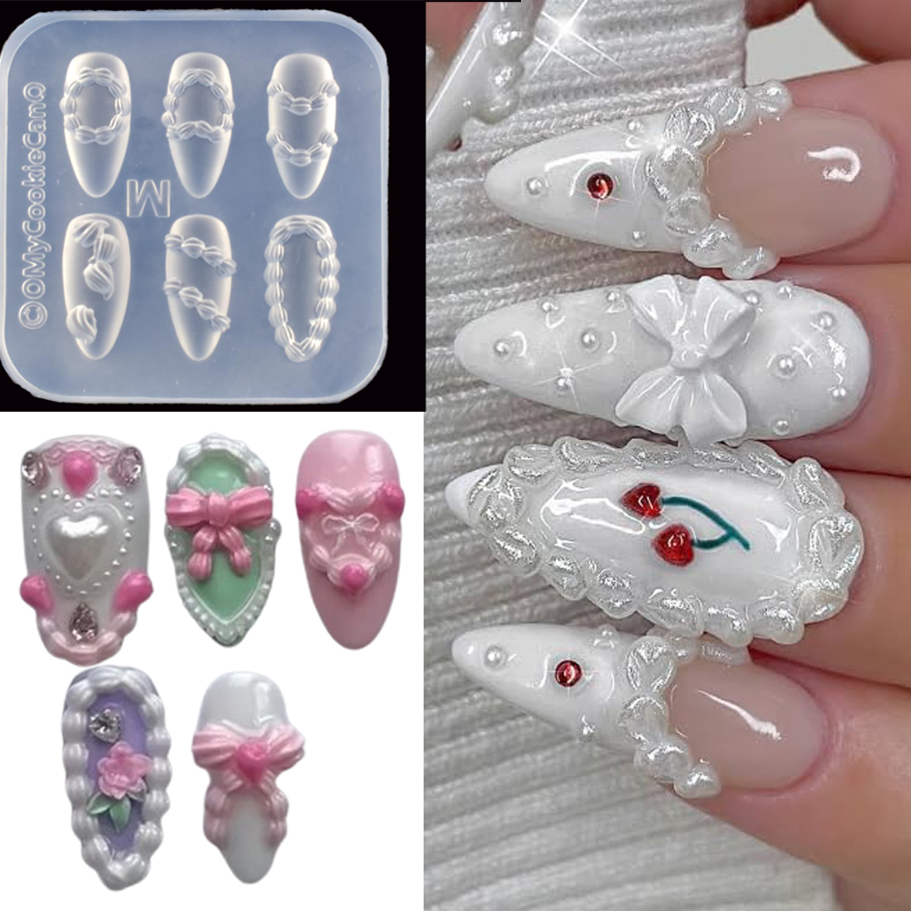 1pc 3D French Cream Nail Art S - đánh giá và giá Resin Art Templates Free