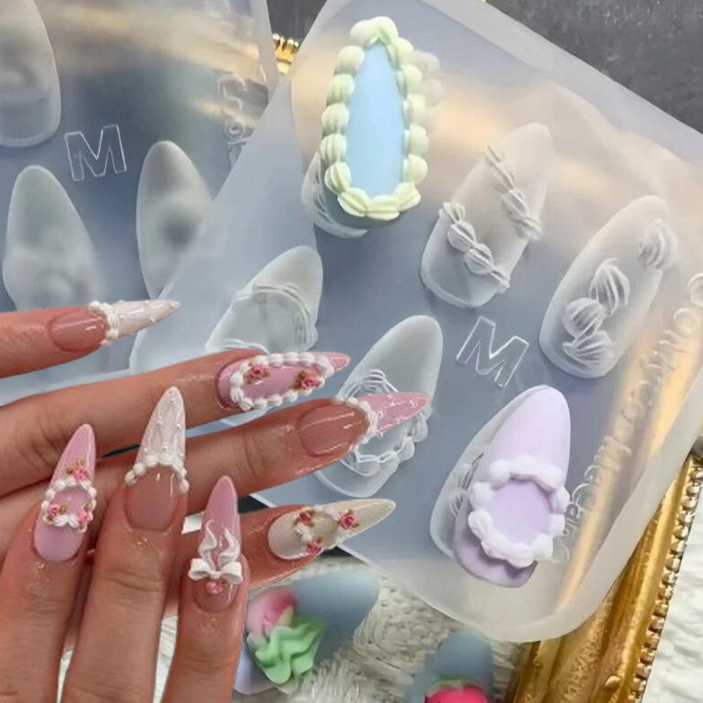 1pc 3D French Cream Nail Art S - đánh giá và giá Resin Art Templates Free