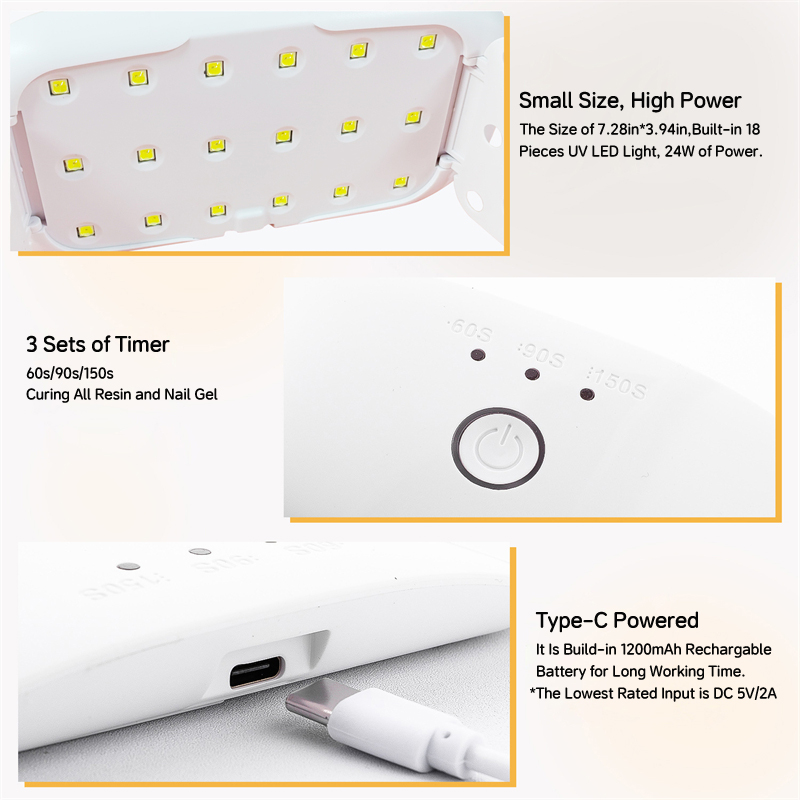 24W USB Rechargeable UV LED La - đánh giá và giá Resin Art Lamp