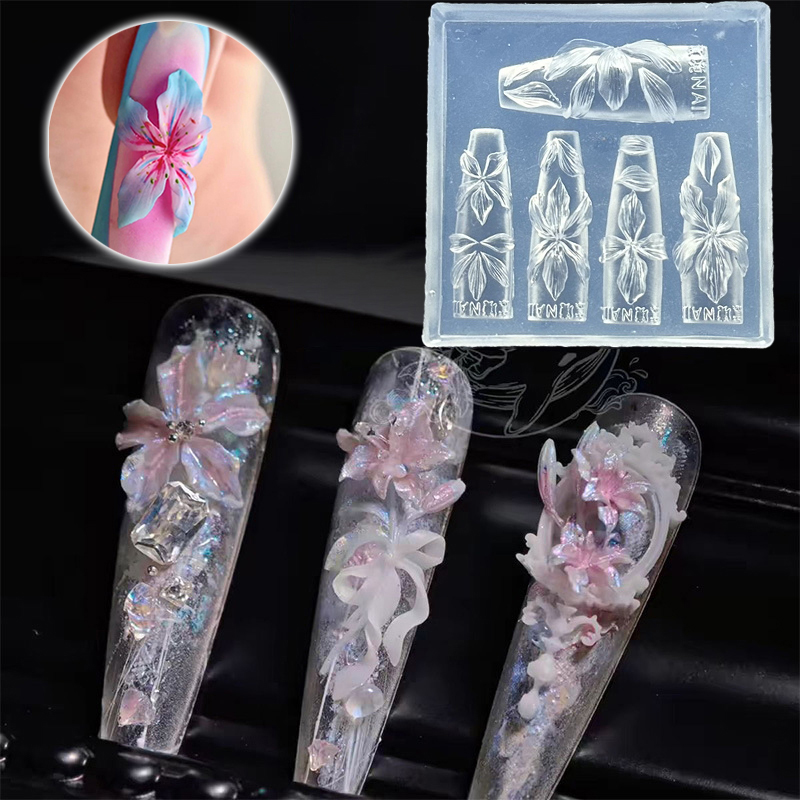 3D Flowers Nail Mold DIY Silic - đánh giá và giá Resin Art Templates Free