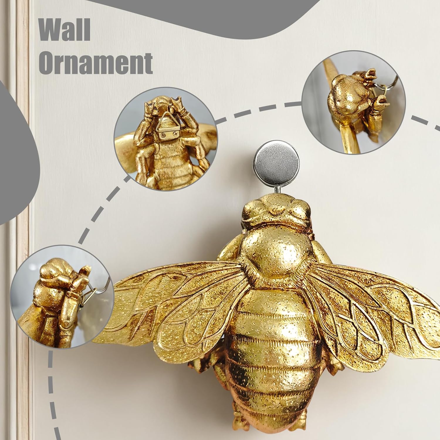 3D Gold Bee Wall Sculpture, Re - đánh giá và giá Resin Art Easy