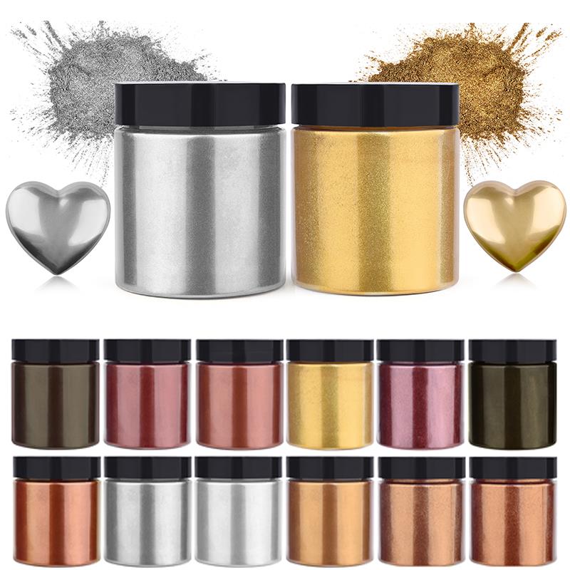 50g Shimmer Metallic Gold Silv - đánh giá và giá Resin Art Letters