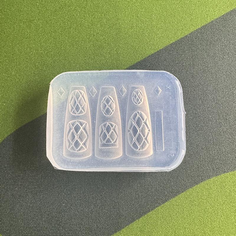 New Silicone Nails Mold Plaid  - đánh giá và giá Resin Art Templates Free