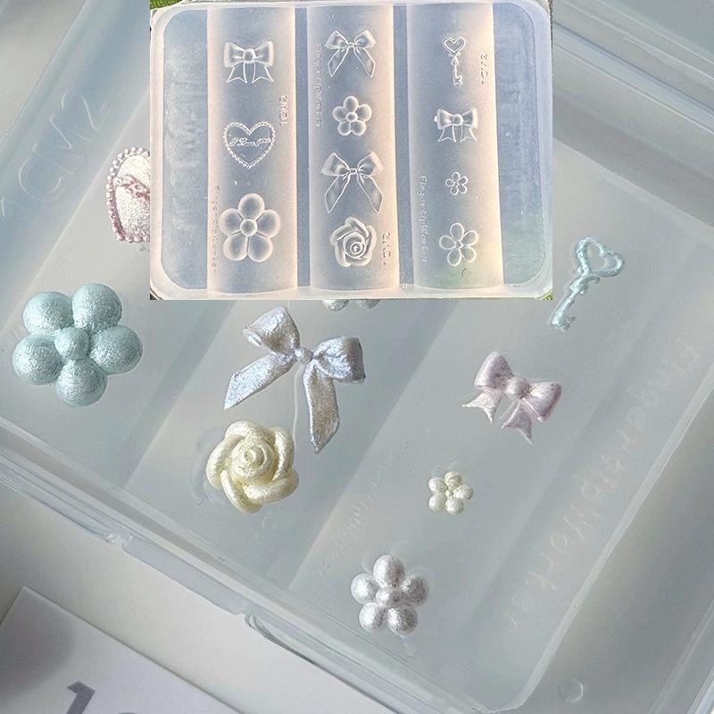 New Silicone Nails Mold Plaid  - đánh giá và giá Resin Art Templates Free