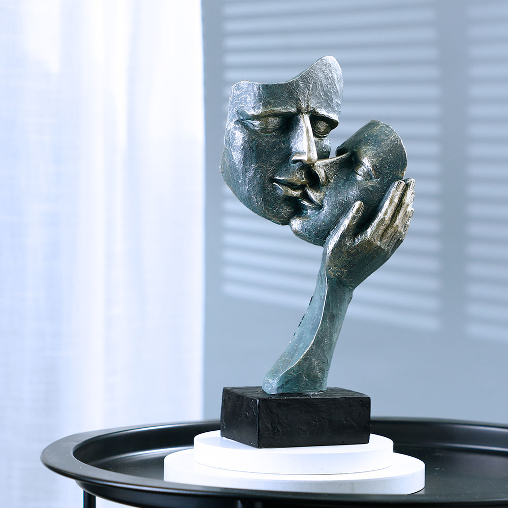 Kissing Face Mask Sculpture, H - đánh giá và giá Resin Art Unique Ideas